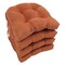 16-inch Solid Micro Suede U-shaped Tufted Chair Cushions (Set of 4) - Spice